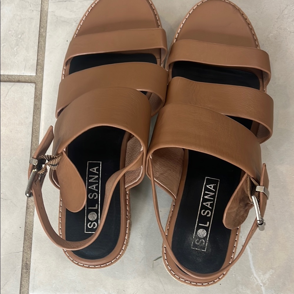 Sol Sana Tan leather strap Sandals